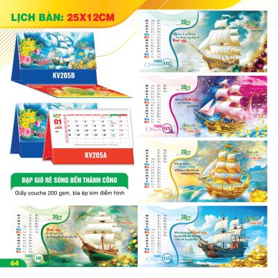 LỊCH BÀN CHỮ A NGANG - (12x25cm) - Mở Lối Thịnh Vượng