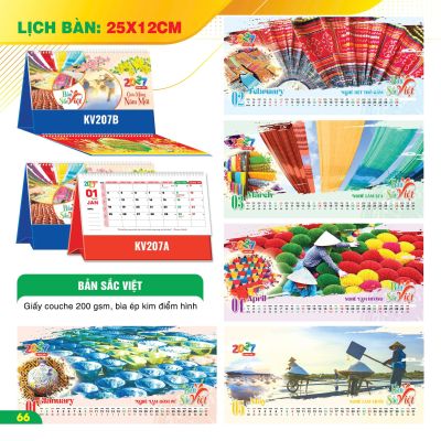 LỊCH BÀN CHỮ A NGANG - (12x25cm) - Bản Sắc Việt