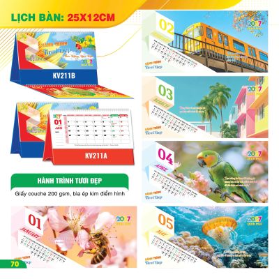 LỊCH BÀN CHỮ A NGANG - (12x25cm) - Bản Sắc Việt