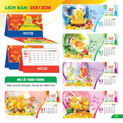 LỊCH BÀN CHỮ A NGANG - (12x25cm) - Mở Lối Thịnh Vượng