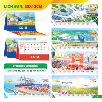 LỊCH BÀN CHỮ A NGANG - (12x25cm) - Kỷ Nguyên Vươn Mình