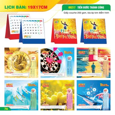 LỊCH BÀN CHỮ A VUÔNG - (17x19cm) - Chiêu Tài Khởi Lộc