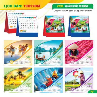 LỊCH BÀN CHỮ A VUÔNG - (17x19cm) - Chiêu Tài Khởi Lộc