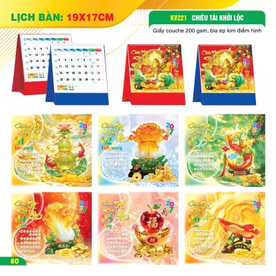 LỊCH BÀN CHỮ A VUÔNG - (17x19cm) - Chiêu Tài Khởi Lộc