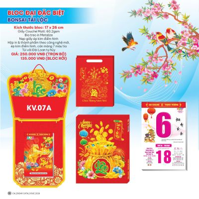 Lịch Bloc Đại Đặc (17x26cm) - Bloc trọn bộ