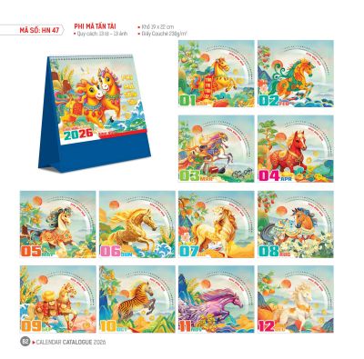 LỊCH BÀN CHỮ A VUÔNG - (19x22cm)