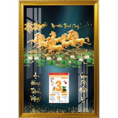 BÌA LỊCH GỖ TRÁNG GƯƠNG CAO CẤP 45X65CM - BÌA KHUNG NHỰA - KÈM BLOC