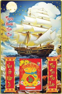 BÌA LỊCH GỖ LAMINATE 2026 - THUẬN BUỒM XUÔI GIÓ (40X60CM)- BÌA GẮN BLOC 14.5x20.5