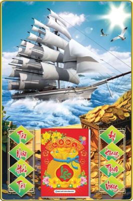 BÌA LỊCH GỖ LAMINATE 2026 - THUẬN BUỒM XUÔI GIÓ (40X60CM)- BÌA GẮN BLOC 14.5x20.5