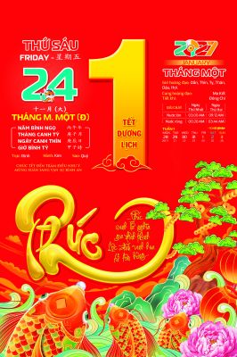 Lịch Bloc Siêu Cực Đại(38x54cm) - Tam Dương Khai Thái