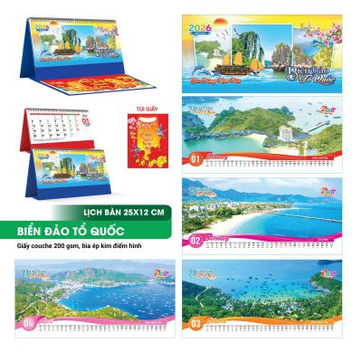 LỊCH BÀN CHỮ A NGANG - (12x25cm) - Mã Đáo Thành Công