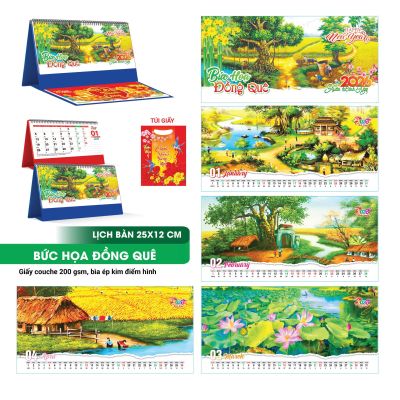 LỊCH BÀN CHỮ A NGANG - (12x25cm) - Mã Đáo Thành Công