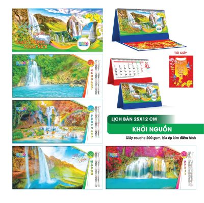 LỊCH BÀN CHỮ A NGANG - (12x25cm) - Hương Sắc VN