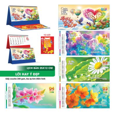 LỊCH BÀN CHỮ A NGANG - (12x25cm) - VN Rạng Rỡ