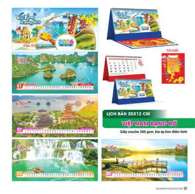 LỊCH BÀN CHỮ A NGANG - (12x25cm) - VN Rạng Rỡ