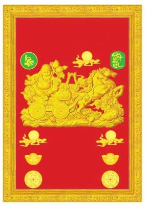 BÌA LỊCH KHUNG PHÙ ĐIÊU (51x76CM) CAO CẤP - BÌA BỒI VẢI NHUNG DÁN HÌNH 3D
