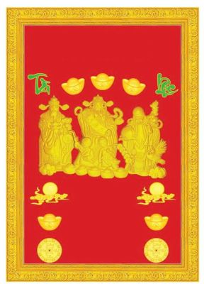 BÌA LỊCH KHUNG PHÙ ĐIÊU (51x76CM) CAO CẤP - BÌA BỒI VẢI NHUNG DÁN HÌNH 3D