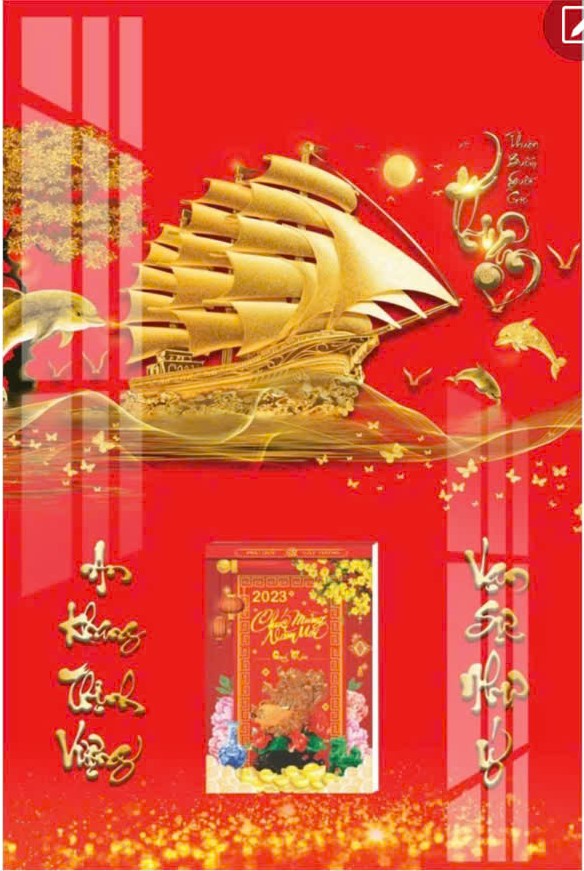 BÌA LỊCH GỖ TREO TƯỜNG LAMINATE 2025(40X60CM) - TBXG - GẮN BLOC